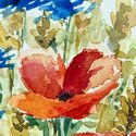 Roter Mohn mit Kornblumen und Weizen Bild 1